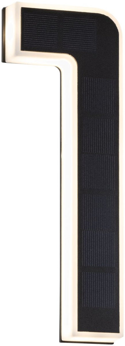 Paulmann Solar-LED-Hausnummernbeleuchtung inkl. austauschbarer Akku Nummer 1 IP44 3000k 6lm schwarz
