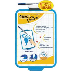 Whiteboard velleda bic doppelseitig inkl. Markierung 19x26 blau