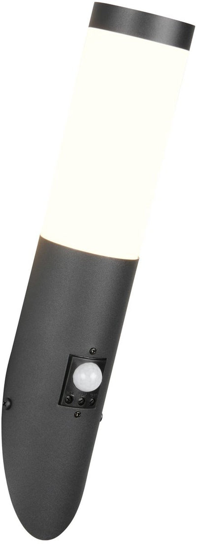 Trio to - Wandleuchte - Schwarz matt - exkl. 1x E27 4,9 W - Bewegungssensor - Wandmontage - Außenbeleuchtung - IP44