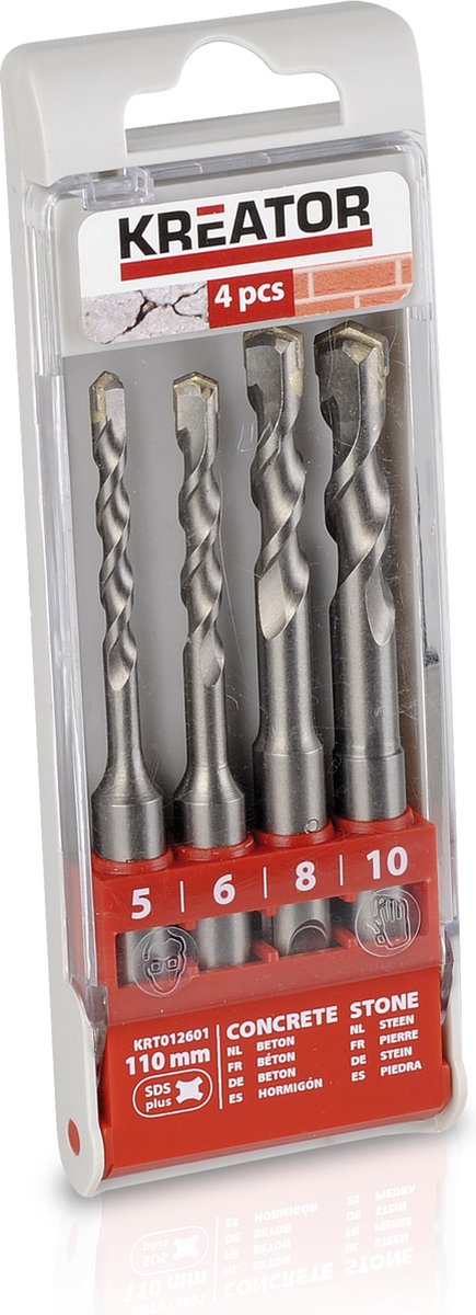 Kreator - Zubehör - krt012601 - SDS-Bohrerset - 5-6-8-10x110mm - 4-tlg.