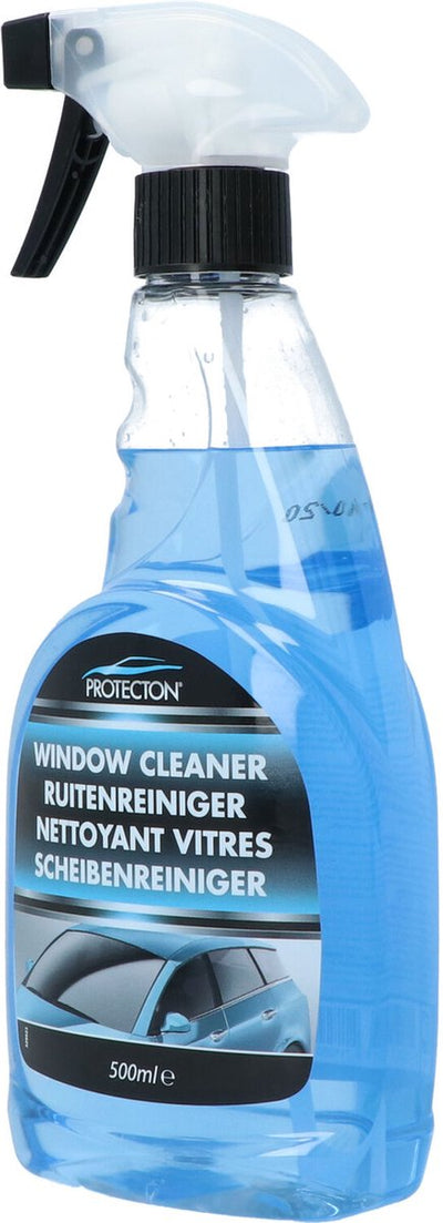 Protecton Fensterreiniger – entfernt mühelos Insektenschmutz – für Autoscheiben, Spiegel und Scheinwerfer – mit Antibeschlag-Zusatz – lackunschädlich – 500 ml
