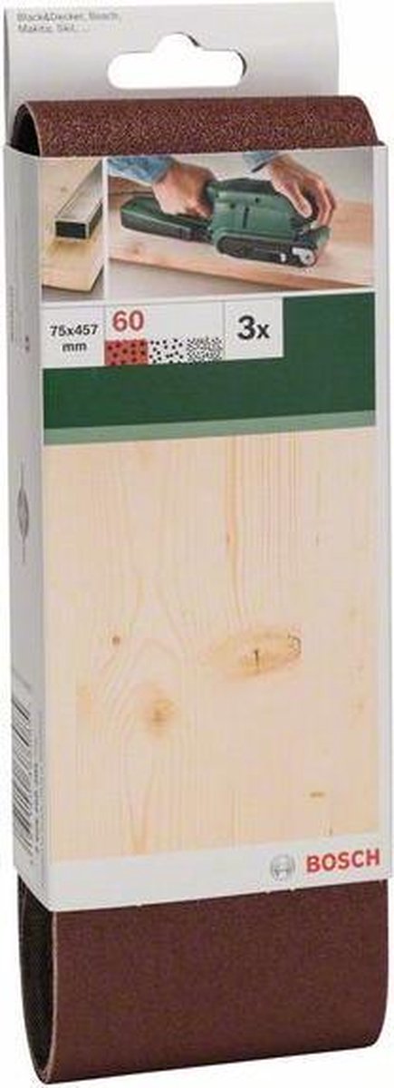 Bosch - 3-teiliges Schleifbandset für Bandschleifer