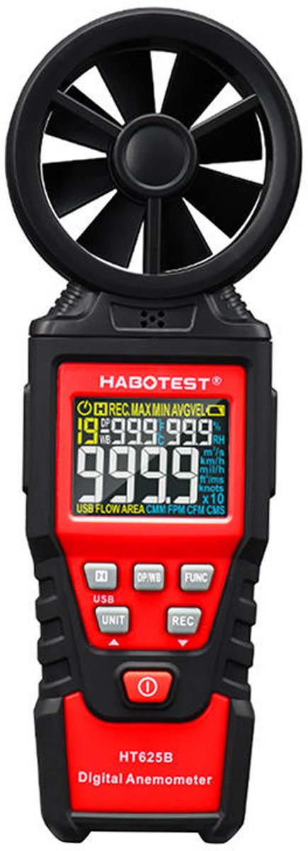 Habotest Windgeschwindigkeitsmesser Digitalanemometer HT625B für Anwendungen