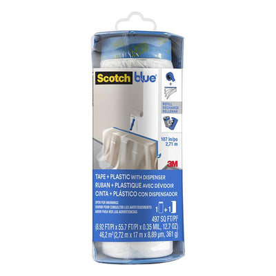 3m 1063190 - Scotchblue Spenderfolie vorgeklebt 270 cm x 17 m | 3 Stück