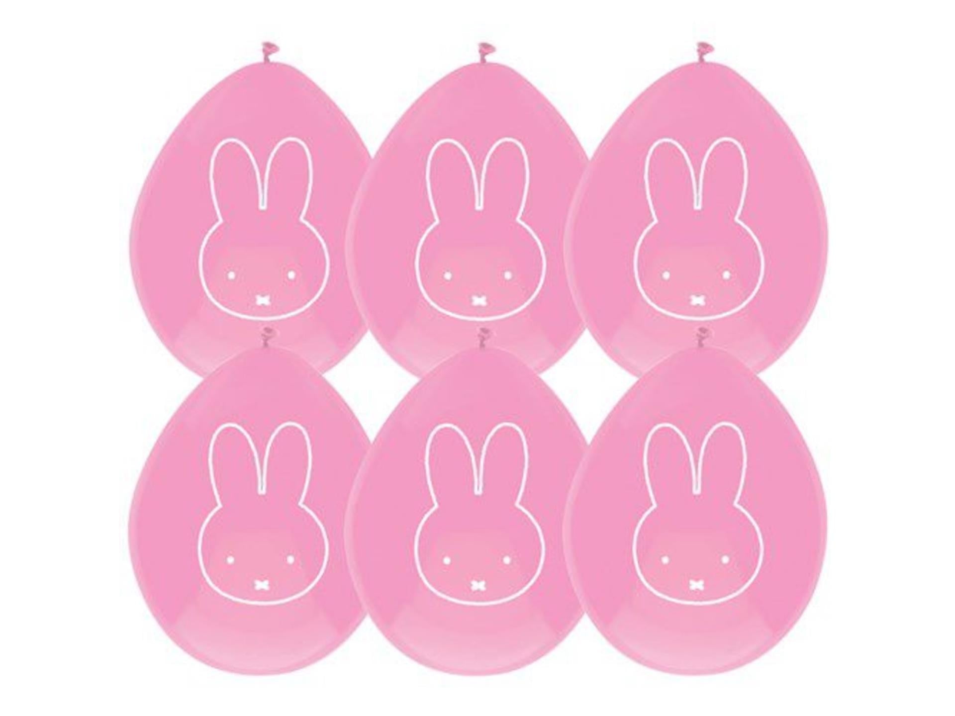 Luftballons Miffy Pink, 6st.