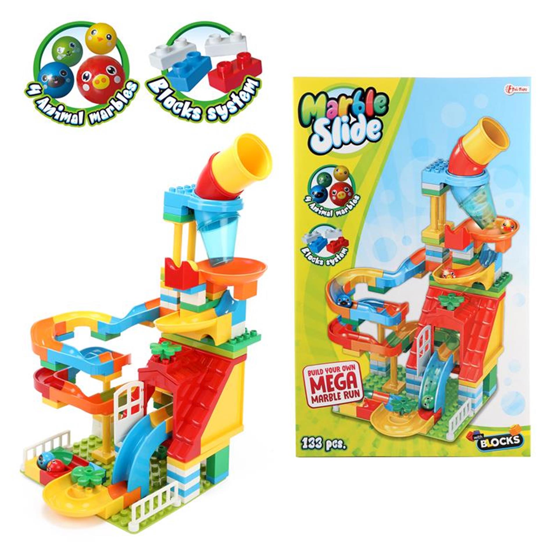 Toi-Toys Blöcke Bausteine ​​Knikkerbaan 133-piefe