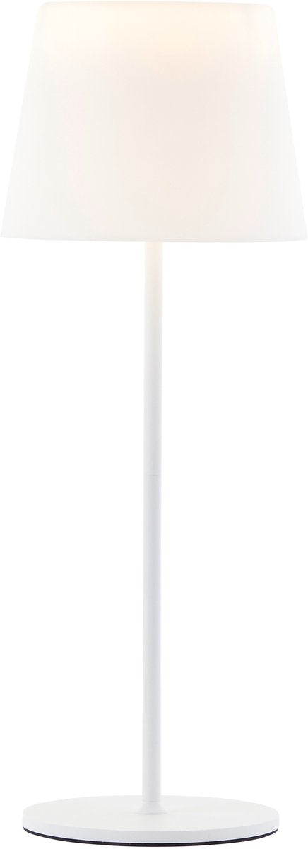 Brilliant AG Brilliant Cappo – Tischleuchte für den Außenbereich – LED 2,5 W – 190 lm – 3000 K – Weiß- und RGB-Farben – wiederaufladbar über USB – 3 Stufen dimmbar – IP44 – Weiß