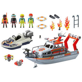 Playmobil 70140 Rettung auf See: Feuerwehrmission mit Rescue Cruiser