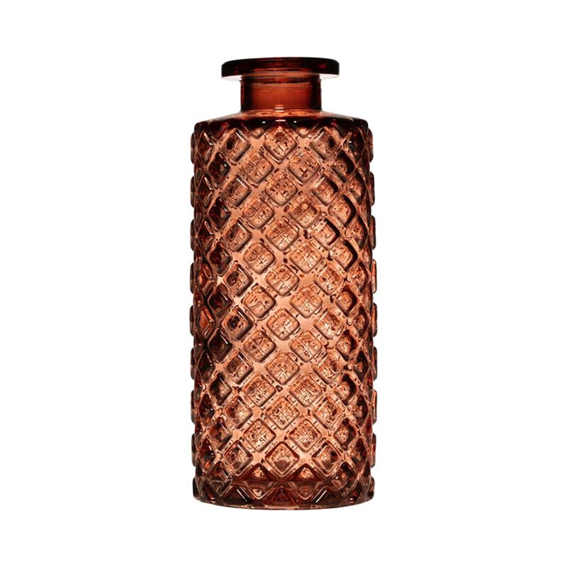 Hakbijl Glas Tobi ovale Flaschenvase rosa ø5,4xh13cm