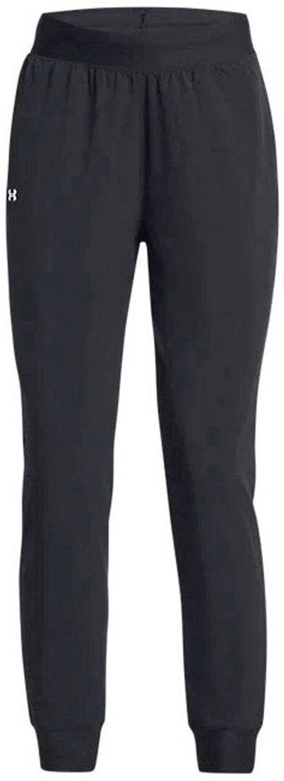 Under Armour UA Rival Hi Rise Woven Pant-BLK Damen-Sporthose – Schwarz – Weiß