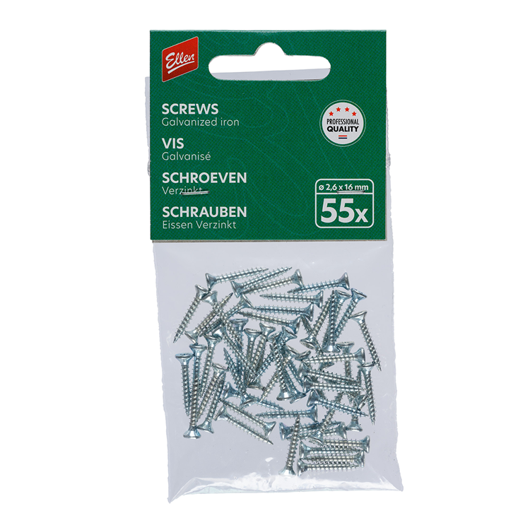 Ellen 1071703 – Schrauben 1,6 x 25 mm, 55 Stück | 1 Stk
