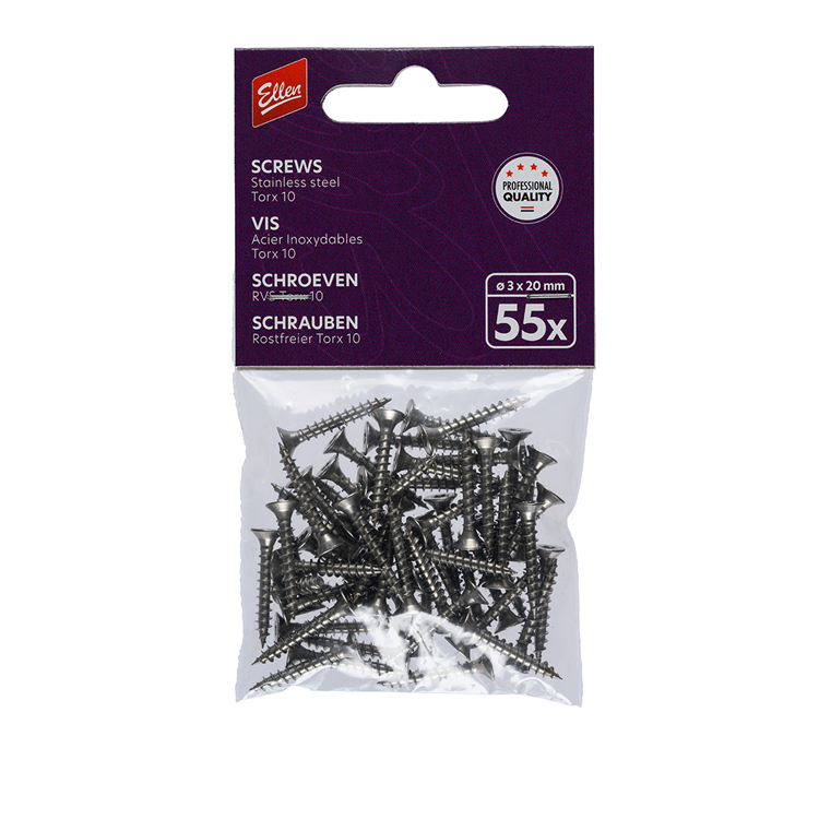 Ellen 1071704 - Schrauben 3x20mm T10 55St. | 1 Stk