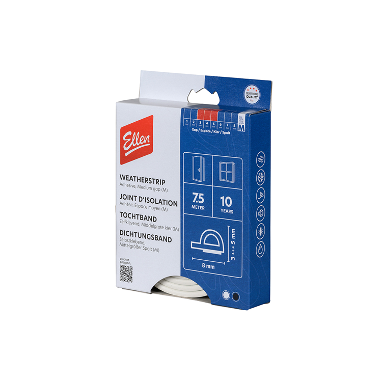 Ellen Draft Band P-Profil White 10x5mm 7,5m