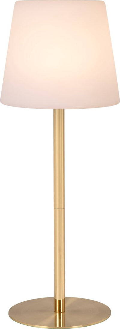 Lucide Tyon - wiederaufladbare Tischleuchte für drinnen und draußen - wiederaufladbarer Akku - ø 15 cm - LED dimmbar - 1x2W 2700K - IP65 - mattgoldenes Messing