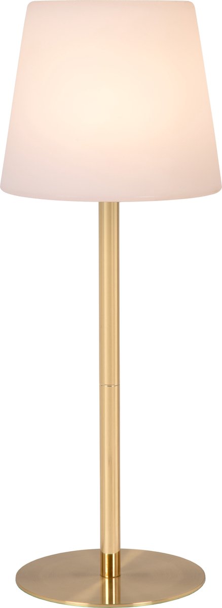 Lucide Tyon - wiederaufladbare Tischleuchte für drinnen und draußen - wiederaufladbarer Akku - ø 15 cm - LED dimmbar - 1x2W 2700K - IP65 - mattgoldenes Messing