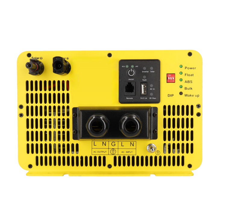 Reiner Sinus-Wechselrichter 12 V-230 V – 2000 W mit Ladegerät, Solarpanel-Anschluss und MPPT-Laderegler