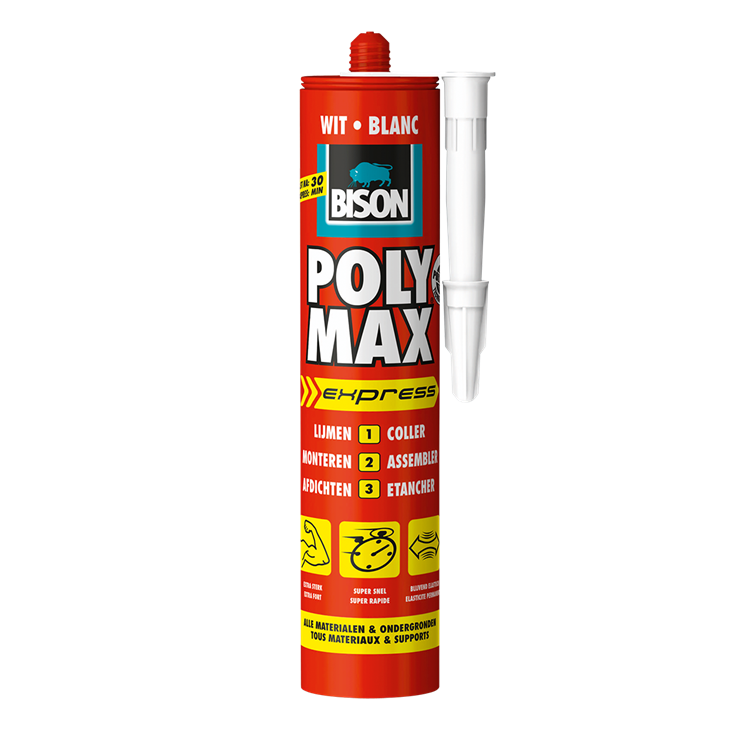 Bison 1029800 - b.poly max® express 425gr weiß | 3 Stück
