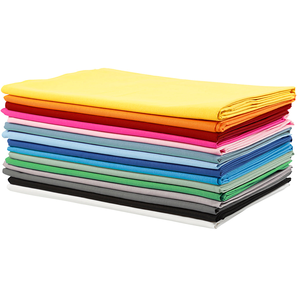 Creativ Company Stoff, B: 145 cm, 140 gr, verschiedene Farben, 15x2 m 1 Karton