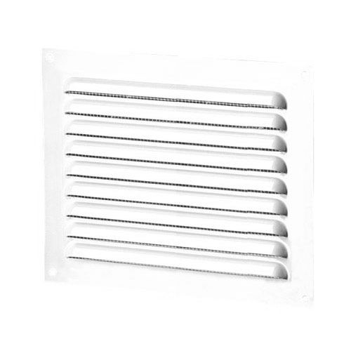 Flügelgitter mit Fliegengitter Aluminium weiß 150x215 mm
