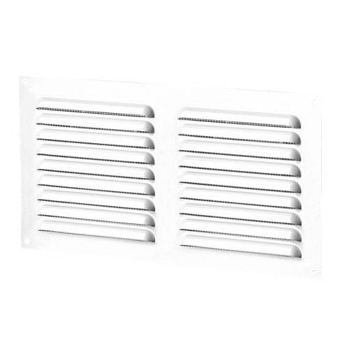 Flügelgitter mit Fliegengitter Aluminium weiß 245x195 mm
