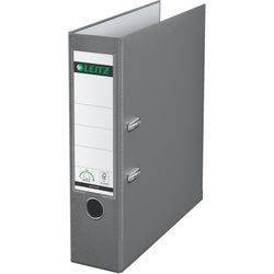 Ordner Leitz 1010, Karton, Breite 8 cm, grau, Einstecketikett, Griffloch