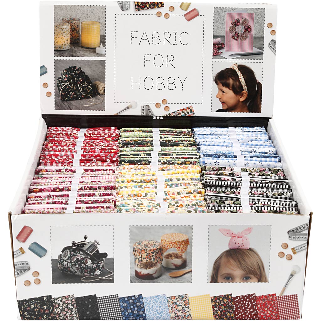 Creativ Company Patchworkstoff, Größe 45x55 cm, 100 g, verschiedene Farben, 48 Knäuel 1 Box