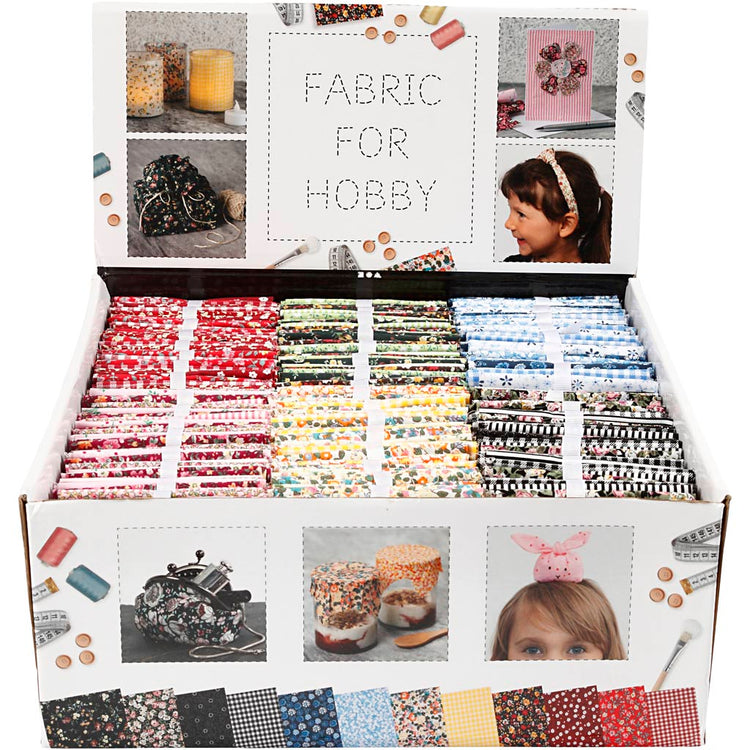 Creativ Company Patchworkstoff, Größe 45x55 cm, 100 g, verschiedene Farben, 48 Knäuel 1 Box