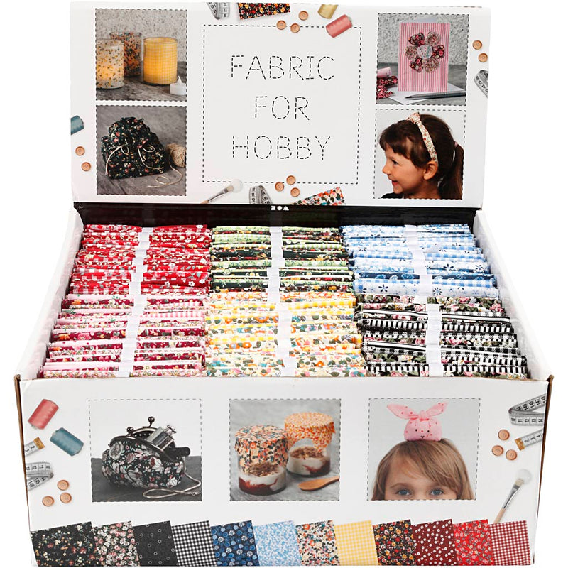 Creativ Company Patchworkstoff, Größe 45x55 cm, 100 g, verschiedene Farben, 48 Knäuel 1 Box