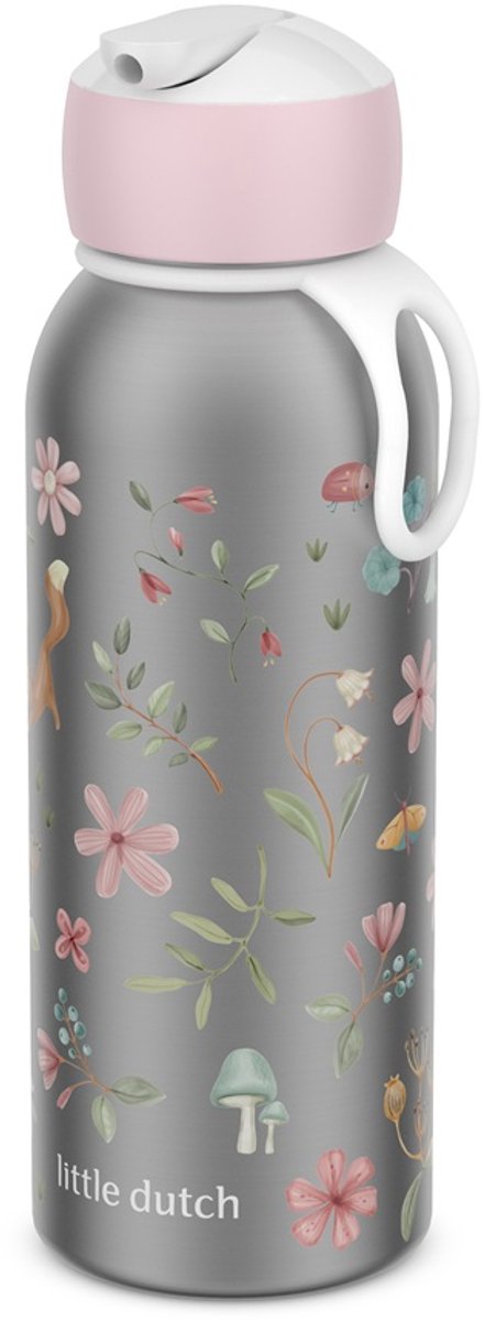 Mepal Isolierflasche Flip-Up Campus Little Dutch – 350 ml – 12 Stunden kalt, 4 Stunden heiß – Trinkflasche mit Strohhalm für Kinder – Fairy Wonders