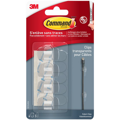 3 m 1071798 – runde transparente Command™-Kabelklemmen | 9 Stück
