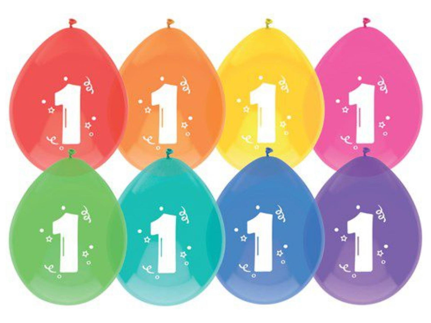 Haza-Ballons 1 Jahr, Packung mit 8 Stück