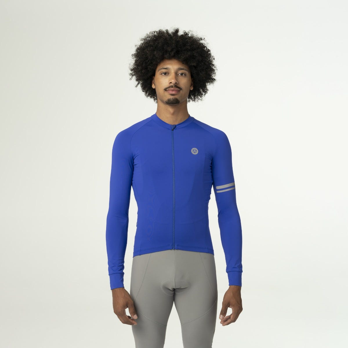 Solides Radtrikot Langarm Performance Violett Herren