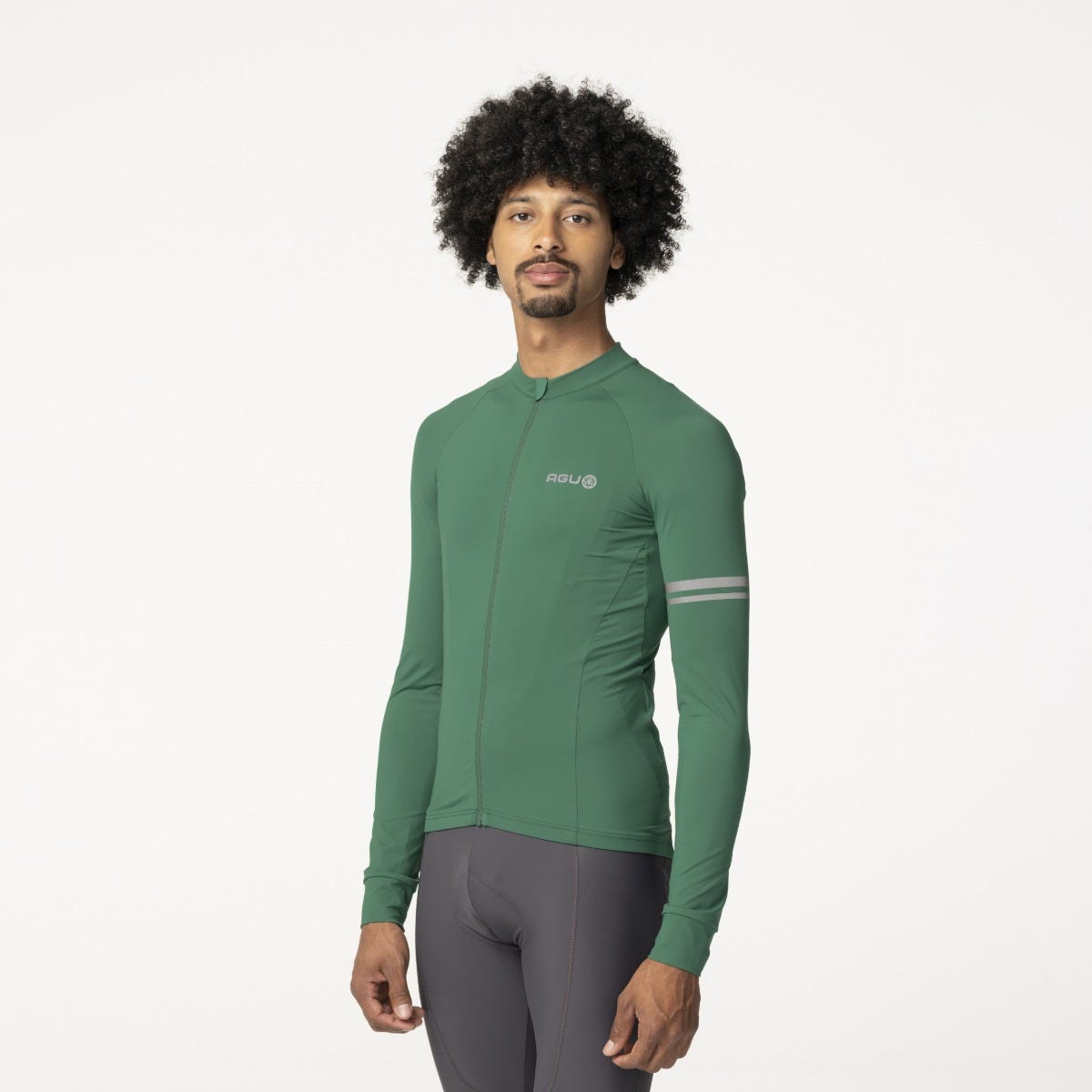 Solides Radshirt Langarm Performance Mystic Green Herren
