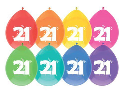 Haza-Ballons 21 Jahre, 6er-Pack