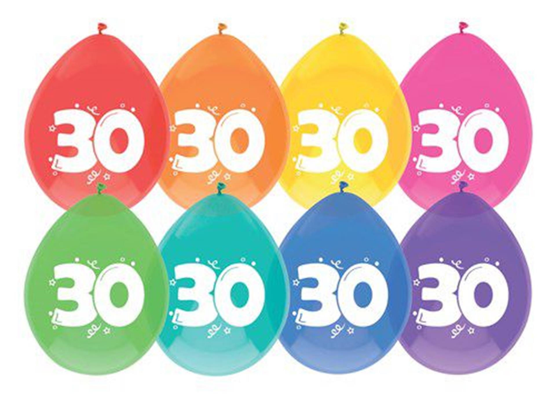 Haza-Ballons 30 Jahre, Packung mit 8 Stück