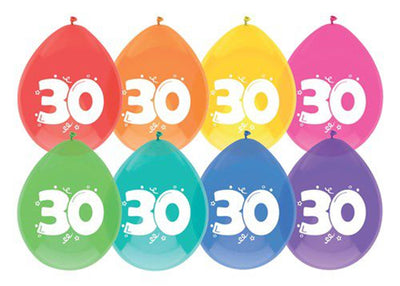 Haza-Ballons 30 Jahre, Packung mit 8 Stück