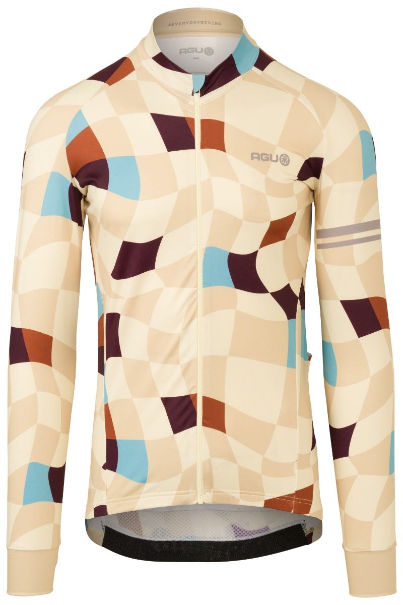 Quadratisches Radshirt Langarm Performance Herren