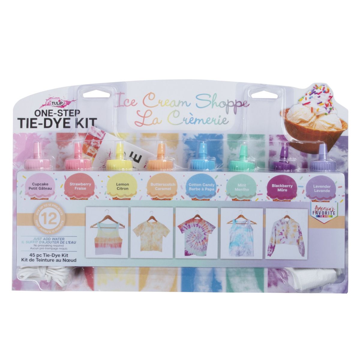 Tulpe Ein-Schritt-Batik-Tulpe • Batik-Set für Eiscreme-Shoppe, 8 Farben
