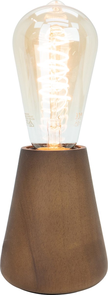 Eglo Asby Tischlampe – E27 – 10 cm – Dunkelbraun – Holz