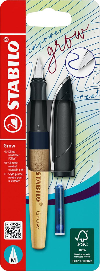Stabilo Grow Füllfederhalter, Buche Blaubeerblau
