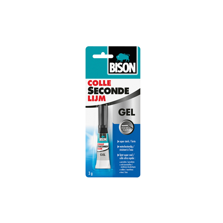 Bison 1070683 – Sekundenkleber-Gel 3 g a2 nl tropffreier Sekundenkleber | 1 Stk