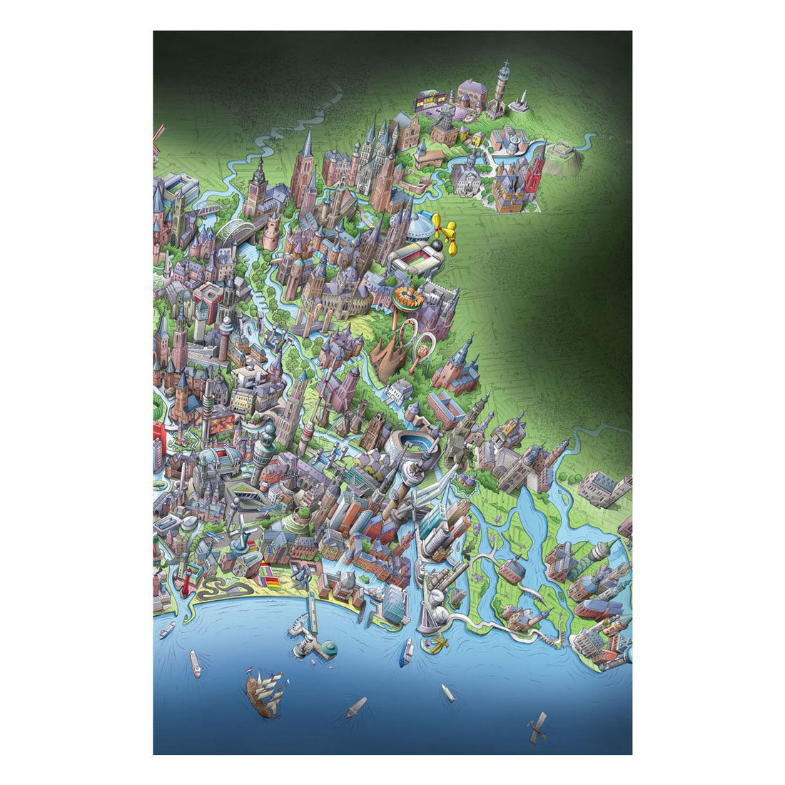 Beinpuzzle Niederlande auf den Punkt gebracht, 1000st.