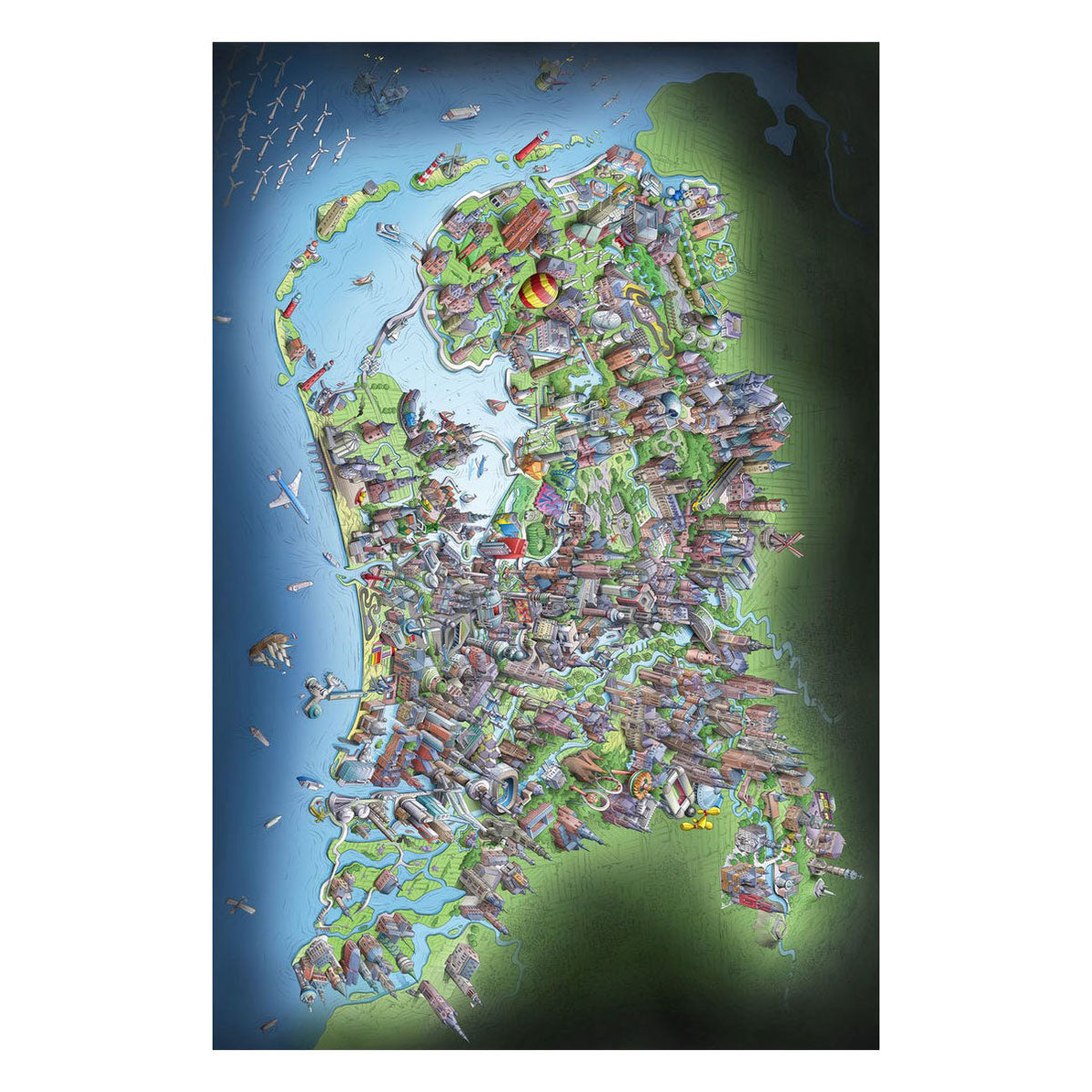 Beinpuzzle Niederlande auf den Punkt gebracht, 1000st.
