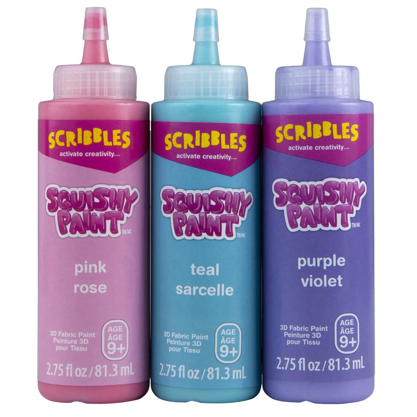 Scribbles • Squishy 3D-Textilfarbe 81,3 ml Einhorn 3 Stück