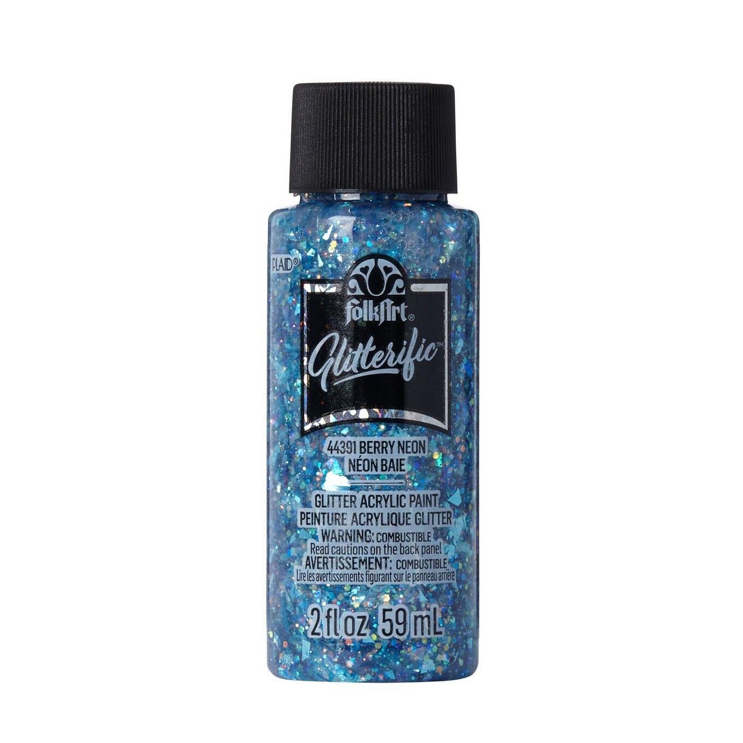 Folkart • glitzernde Acrylfarbe Neonbeere 59 ml