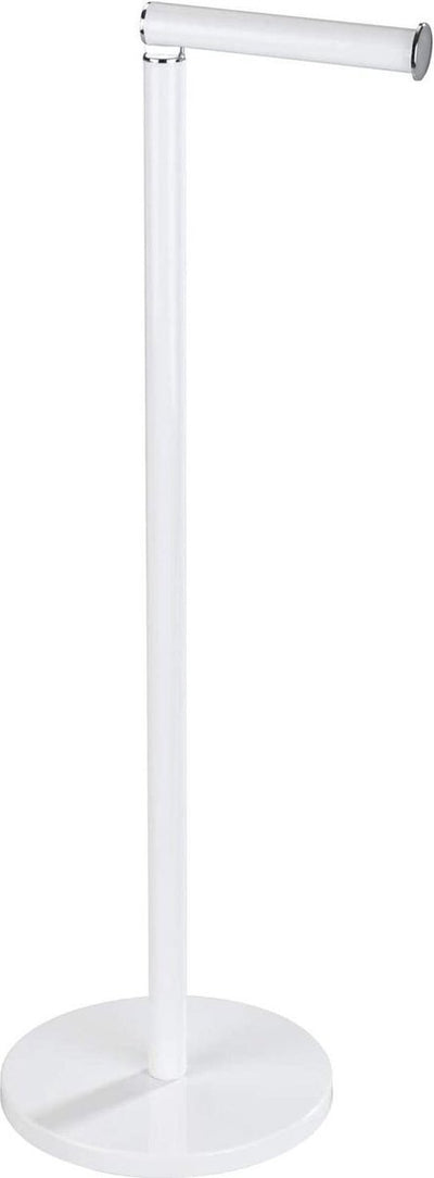 Wenko Toilettenpapierhalter 2-in-1 mattweißer Stahl – Ersatzrollenhalter – Toilettenpapierhalter freistehend – Toilettenpapierhalter stehend