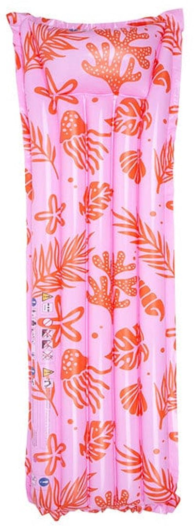 Swim Essentials – Luftmatratze – 177 x 67 x 19 cm – Meeresmuster – Rot-Rosa