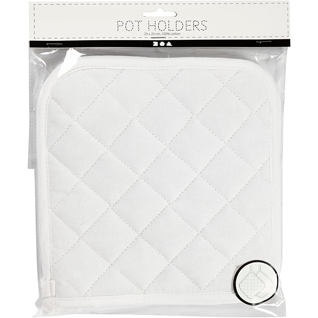 Creativ Company Topflappen Weiß 20x20cm, 1 Paar