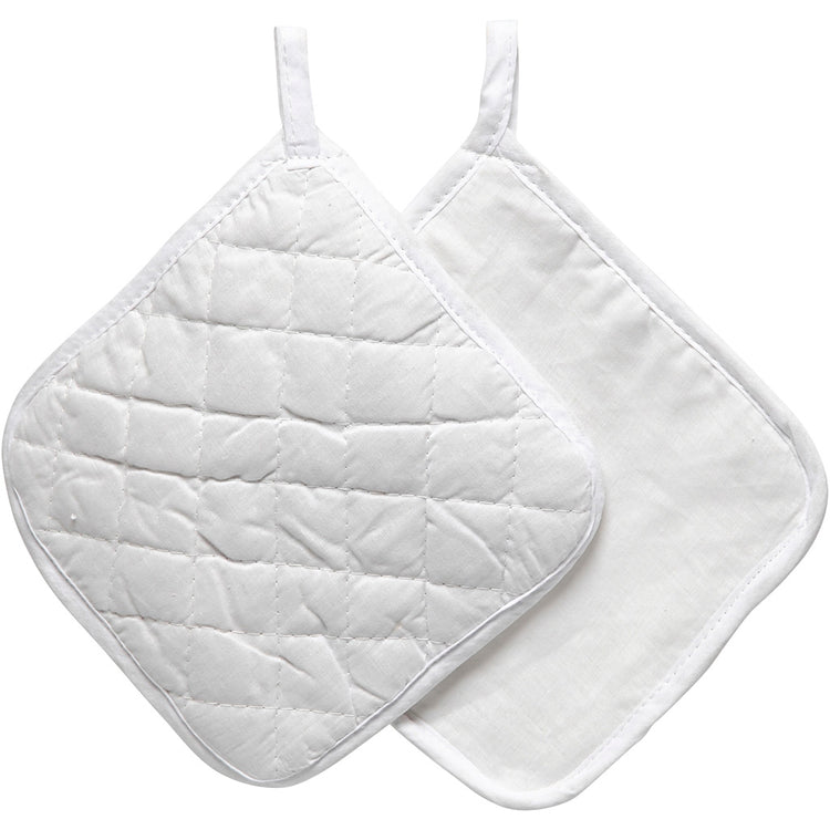 Creativ Company Topflappen, Größe 20x20 cm, 145 g, weiß, 4 Stück 1 Box