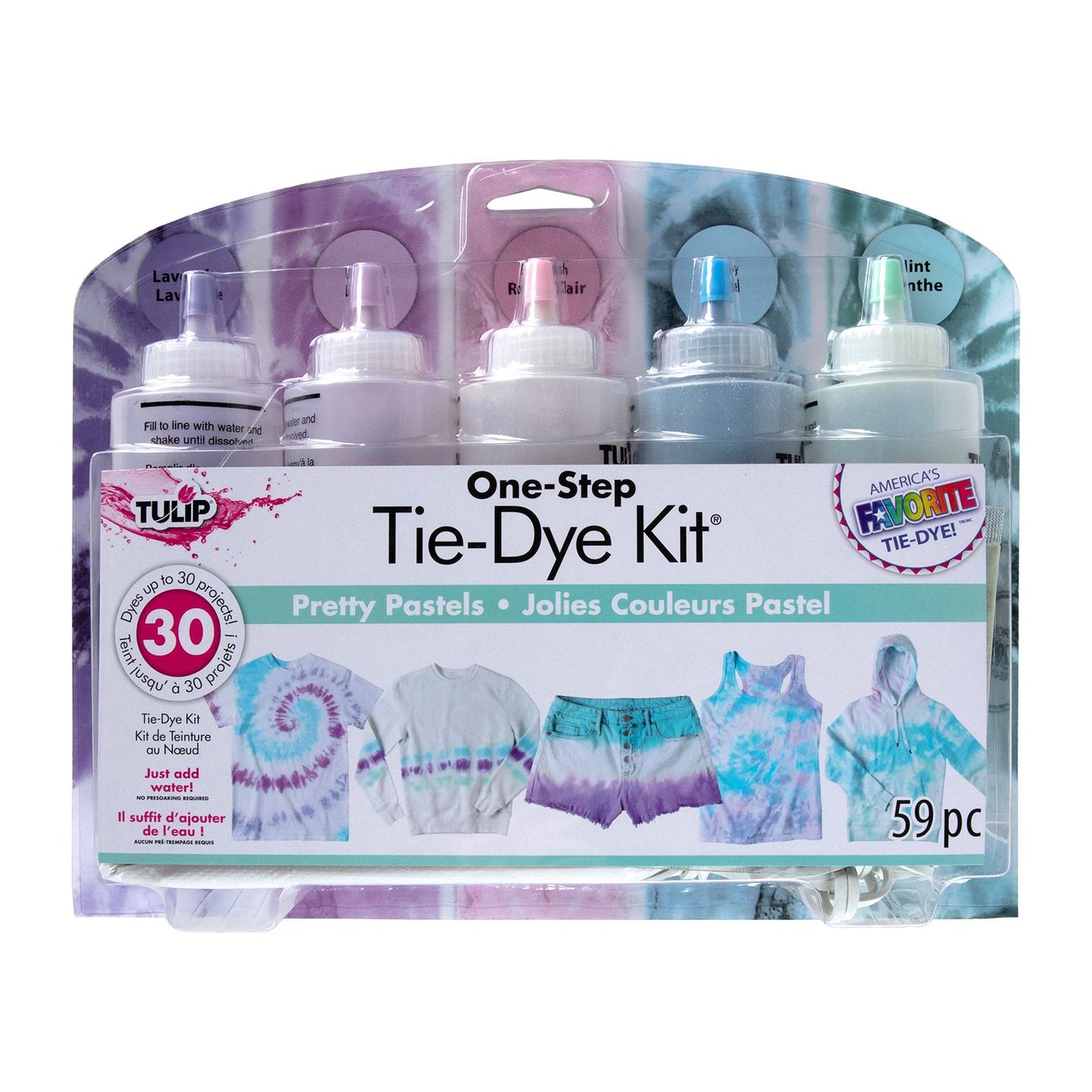 Tulpe Ein-Schritt-Batik-Tulpe • Batik-Set, 5 Farben, hübsche Pastelltöne